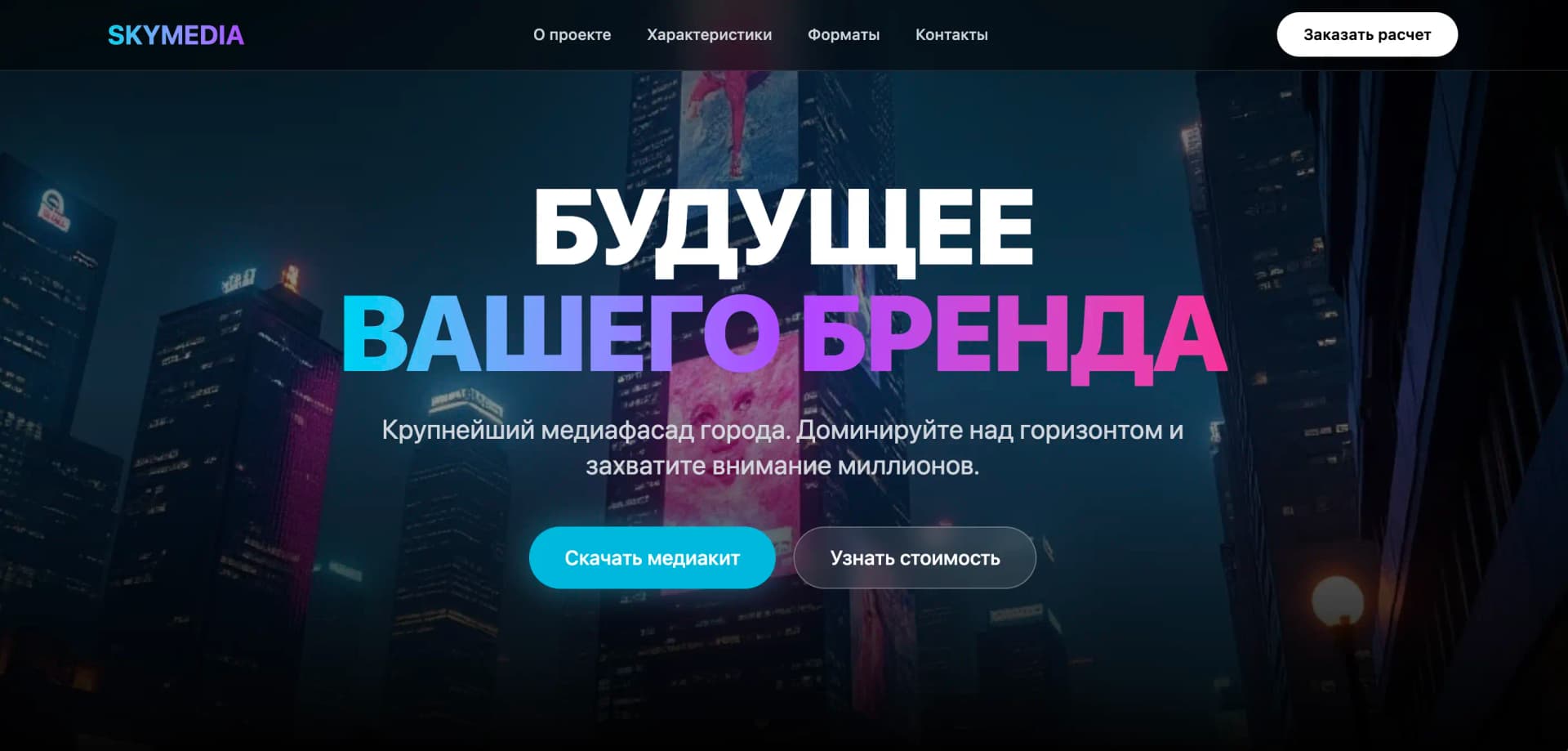 Сайт для установщиков медиафасада